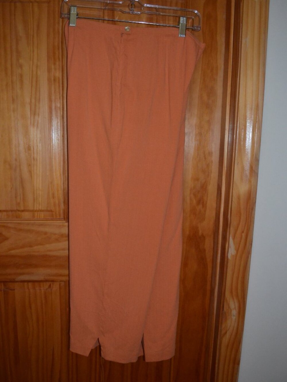 Tommy Bahama Stretch Dress Pants Cropped Orange Silk Blend Size 14 Wide Leg